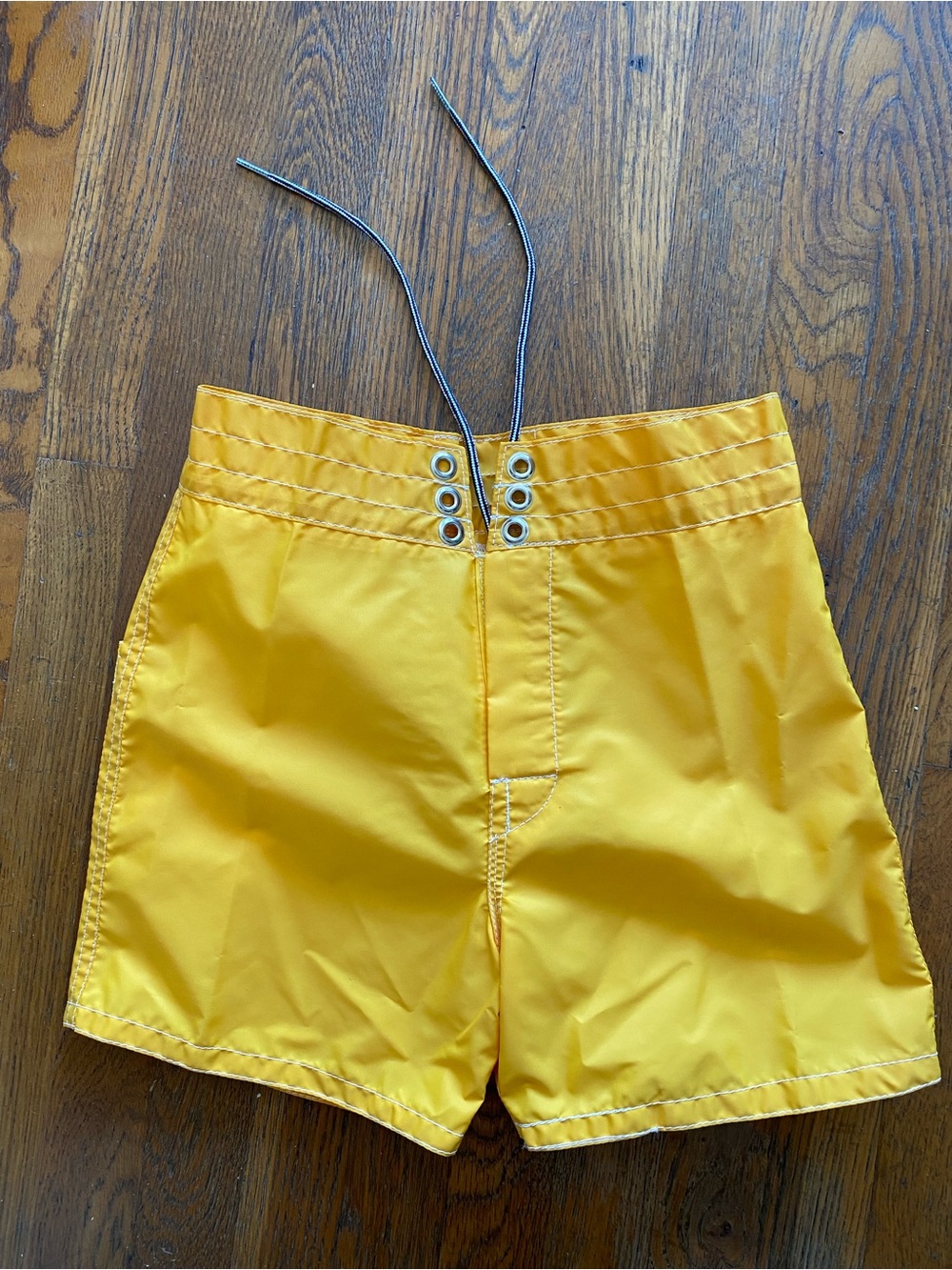 Birdwell Yellow Swim Board Shorts with Drawstring Eyelets